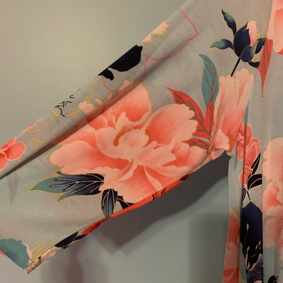 Peachy, Coral floral tunic/dress, 3X - Picture 3 of 6